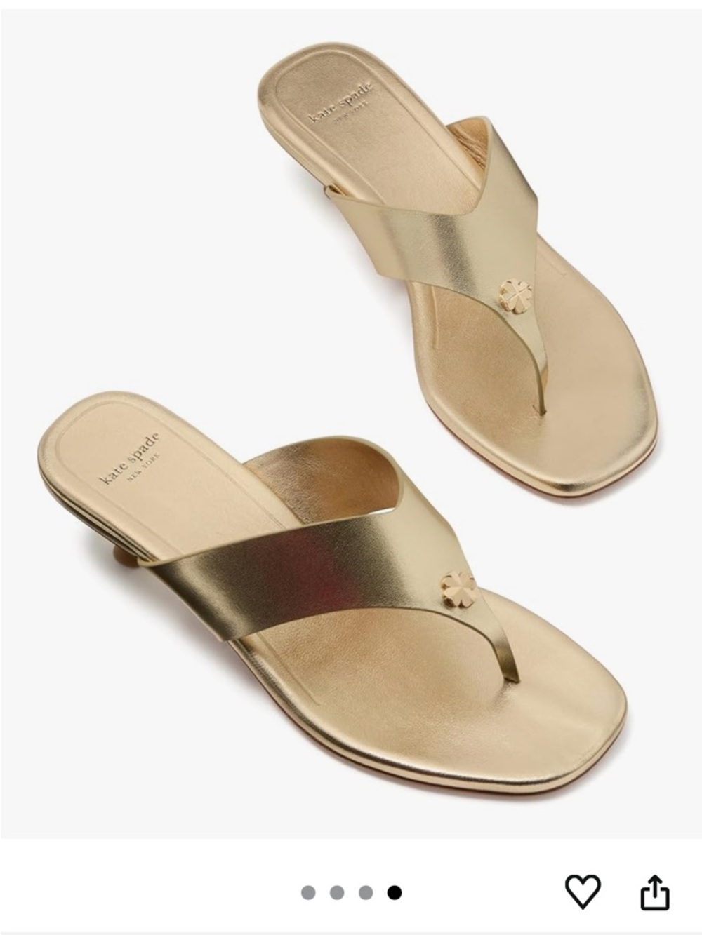 Kate Spade New York Kitten Heel Sandals Size 8 NIB Gold - Picture 4 of 9